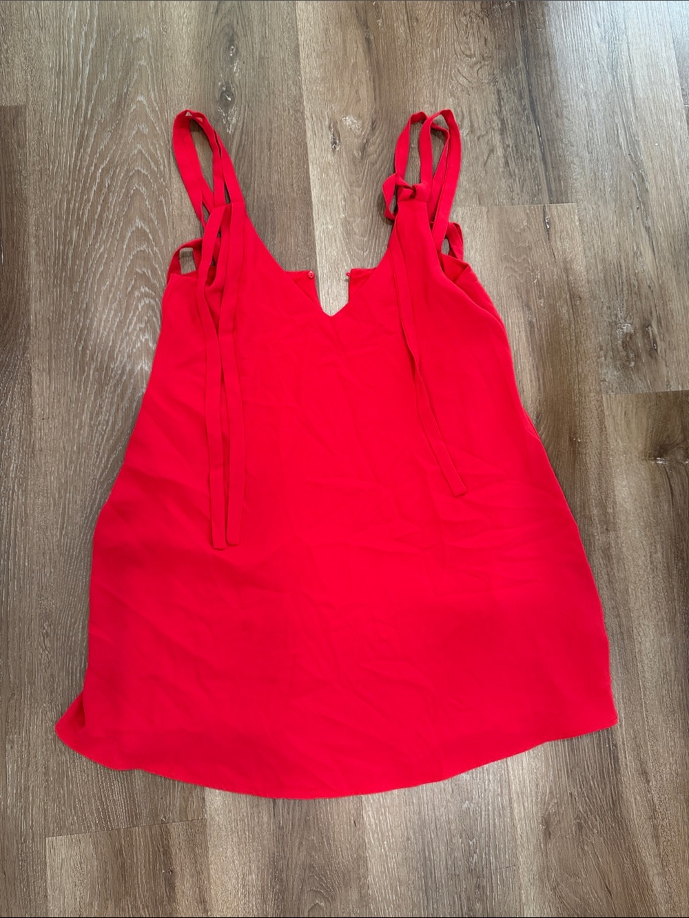 Zara Red Tie-Shoulder Slip Dress